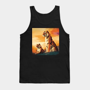 Two Tigers Sitting Together Tank Top